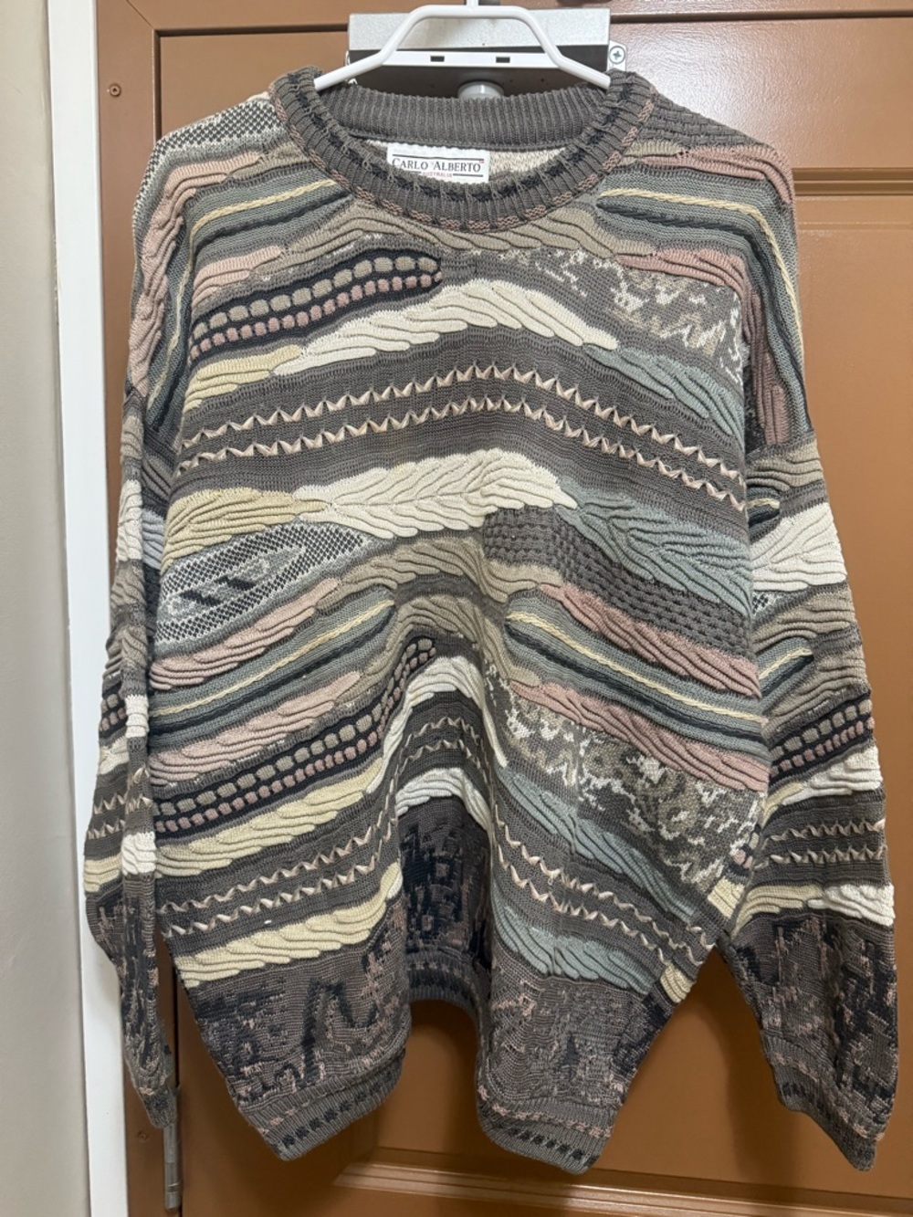 Vintage Carlo Alberto Australia Mens 3D Knit Coogi Style Sweater